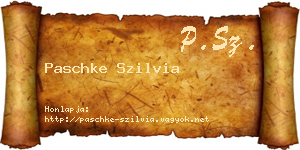 Paschke Szilvia névjegykártya